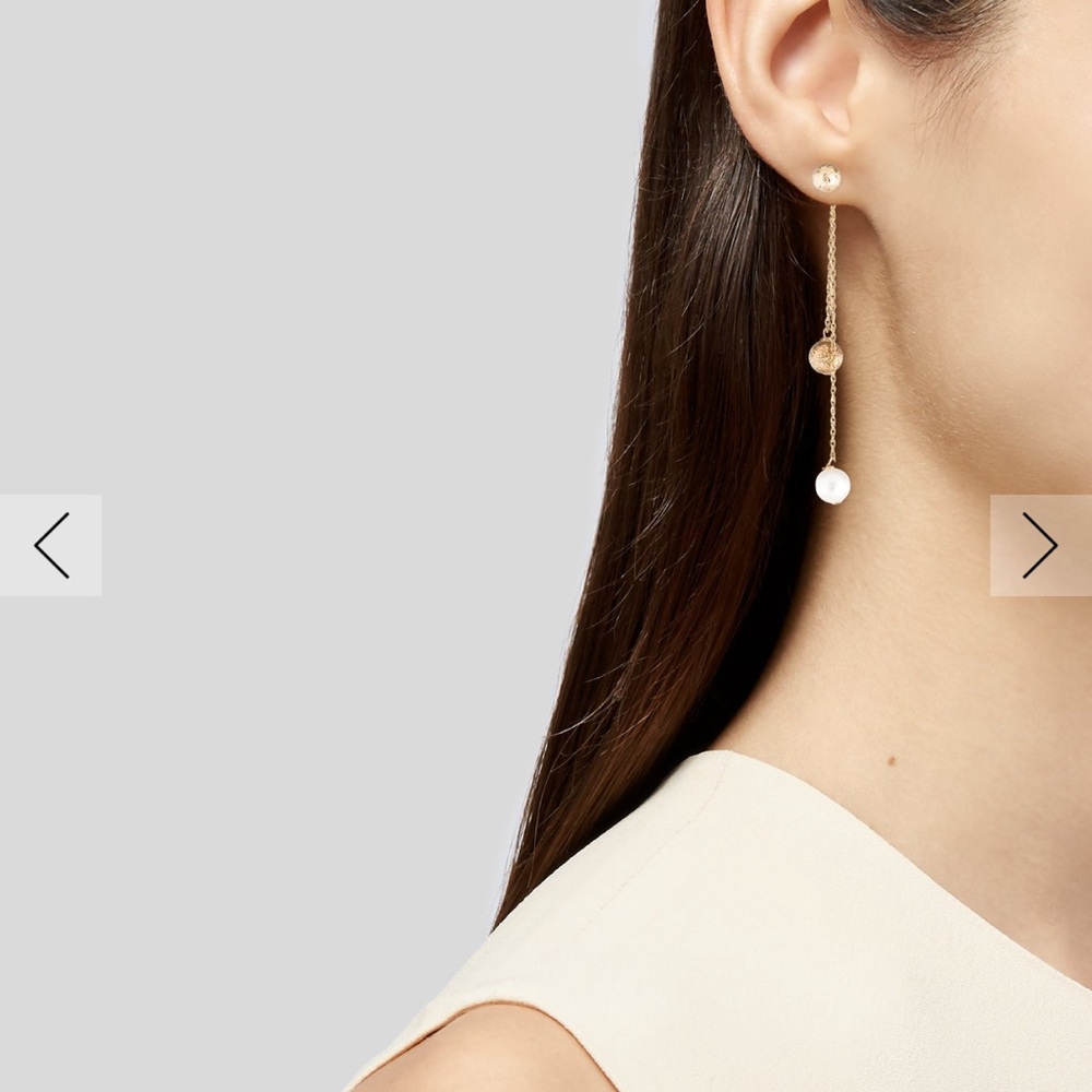 10k gold Delicate Gold Drop Chain Earrings with Disc Accents